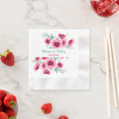 Serviette En Papier Élégant Mariage de fleurs rose printemps (En situation)