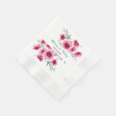 Serviette En Papier Élégant Mariage de fleurs rose printemps (Coin)