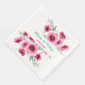 Serviette En Papier Élégant Mariage de fleurs rose printemps (Coin)