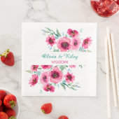 Serviette En Papier Élégant Mariage de fleurs rose printemps (En situation)