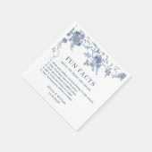Serviette En Papier Élégant Mariage de Floral Bleu Victorien Français (Coin)