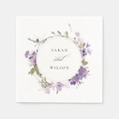 Serviette En Papier Élégant Mariage de germe de prairie rustique Lilac (Devant)