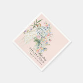 Serviette En Papier Élégant Mariage de jardin de paon (Coin)