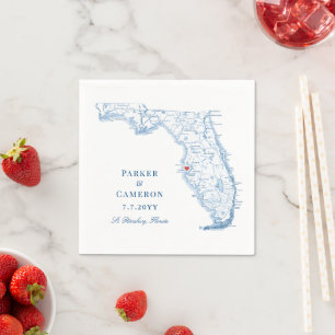 Serviette En Papier Élégant Mariage de la carte St Petersburg Floride