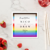 Serviette En Papier Élégant Mariage de la fierté de progrès LGBTQ+ (En situation)
