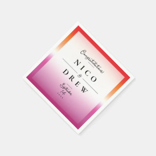 Serviette En Papier Élégant Mariage de la fierté lesbienne