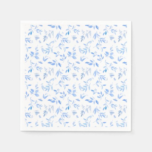 Serviette En Papier Élégant Mariage de la flore française (Devant)