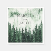 Serviette En Papier Élégant Mariage de la forêt de pins (Devant)