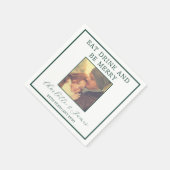 Serviette En Papier Élégant Mariage de la frontière verte (Coin)