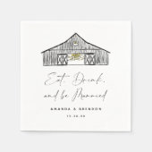 Serviette En Papier Élégant Mariage de la grange papier Napkin (Devant)