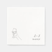 Serviette En Papier Élégant Mariage de lunettes de script de lunettes (Devant)