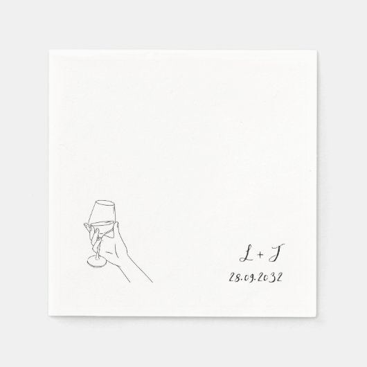 Serviette En Papier Élégant Mariage de lunettes de script de lunettes (Devant)