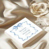 Serviette En Papier Élégant Mariage de mâchoire bleu Dusty