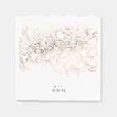 Serviette En Papier Élégant Mariage de monogramme à huile botanique ti (Devant)