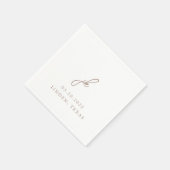 Serviette En Papier Élégant Mariage de Monogramme Neutre Terre (Coin)