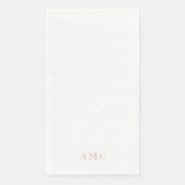 Serviette En Papier Élégant Mariage de monogramme rose/blanc