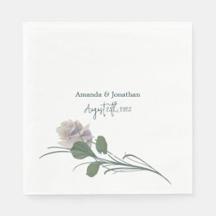 Serviette En Papier Élégant Mariage de monographie de fleur de champ