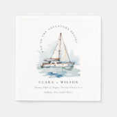 Serviette En Papier Elégant Mariage de navigation de plaisance Dusky (Devant)