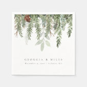 Serviette En Papier Élégant Mariage de Noël personnalisé (Devant)