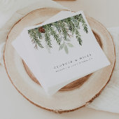 Serviette En Papier Élégant Mariage de Noël personnalisé