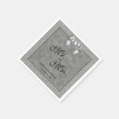 Serviette En Papier Élégant Mariage de Parties scintillant argent et é (Coin)