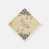 Serviette En Papier Élégant Mariage de perles d'antiquité (Coin)
