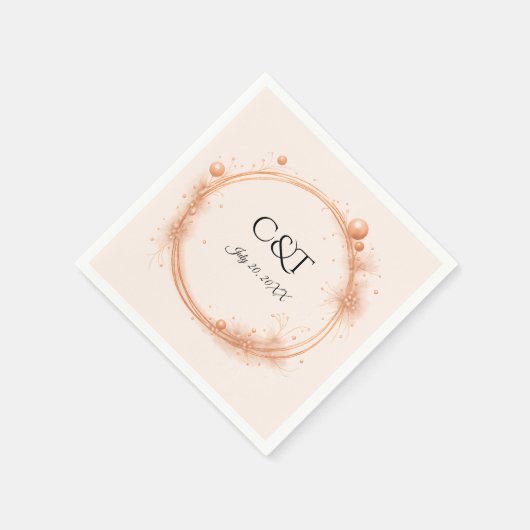 Serviette En Papier Élégant Mariage de pointes d'éclaboussure de scrip (Coin)