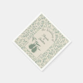 Serviette En Papier Élégant Mariage de poire verte (Coin)