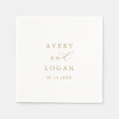 Serviette En Papier Élégant Mariage de script or Napkins (Devant)