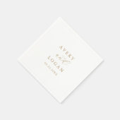 Serviette En Papier Élégant Mariage de script or Napkins (Coin)