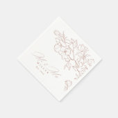 Serviette En Papier Élégant mariage de terre cuite florale dessiné à l (Coin)