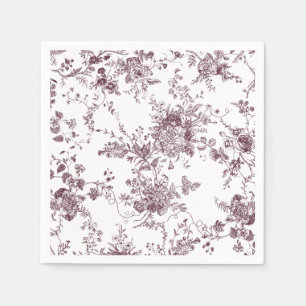 Serviette En Papier Élégant Mariage de toile de bougie fleurie
