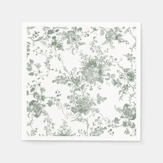 Serviette En Papier Élégant Mariage de toile vert de la baie de sable (Devant)