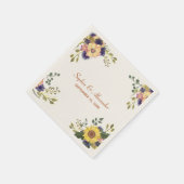 Serviette En Papier Élégant Mariage de tournesols serviettes (Coin)