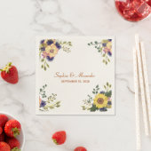 Serviette En Papier Élégant Mariage de tournesols serviettes (En situation)