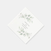Serviette En Papier Elégant Mariage de verdure Eucalyptus (Coin)