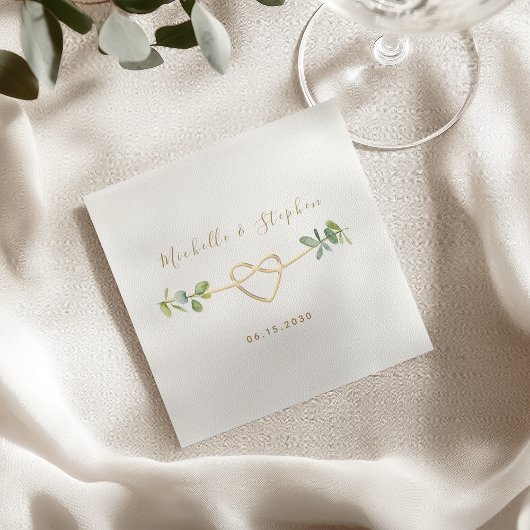 Serviette En Papier Elégant Mariage de verdure Eucalyptus