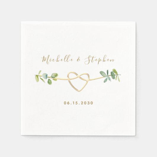 Serviette En Papier Elégant Mariage de verdure Eucalyptus (Devant)