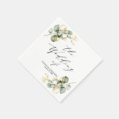 Serviette En Papier Elégant Mariage de verdure or (Coin)