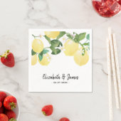 Serviette En Papier Élégant Mariage d'été de citron rustique (En situation)