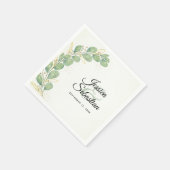 Serviette En Papier Elégant Mariage d'Eucalyptus romantique aquarelle (Coin)