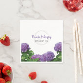 Serviette En Papier Élégant Mariage d'Hydrangée violette (En situation)