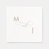 Serviette En Papier Élégant Mariage d'initiateurs de script de couple  (Devant)