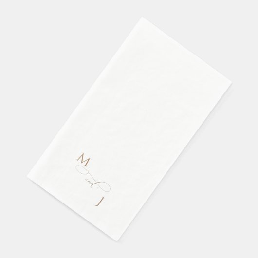 Serviette En Papier Élégant Mariage d'initiateurs de script de couple  (Coin)