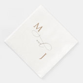 Serviette En Papier Élégant Mariage d'initiateurs de script de couple  (Coin)