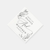 Serviette En Papier Élégant Mariage d'olive | Script de précision mini (Coin)