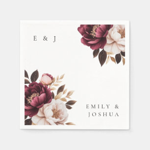 Serviette En Papier Élégant Mariage d'or de Bourgogne