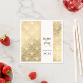 Serviette En Papier Elégant Mariage d'or Gatsby Art Déco des années 19 (En situation)