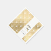 Serviette En Papier Elégant Mariage d'or Gatsby Art Déco des années 19 (Coin)