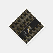 Serviette En Papier Elégant Mariage d'or Gatsby Art Déco des années 19 (Coin)